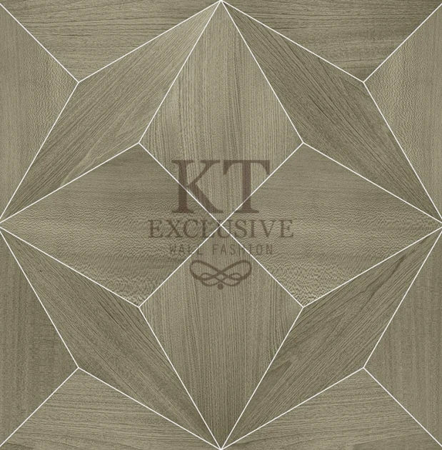 KT Exclusive ET106 Etre - tapeta z okleiny drewnianej w geometryczny wzór o metalicznym wykończeniu