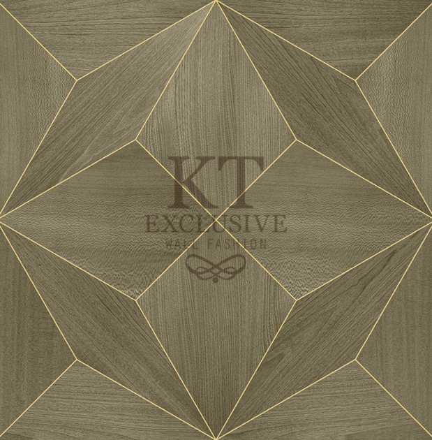 KT Exclusive ET107 Etre - tapeta z okleiny drewnianej w geometryczny wzór o metalicznym wykończeniu