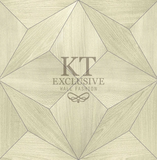 KT Exclusive ET109 Etre - tapeta z okleiny drewnianej w geometryczny wzór o metalicznym wykończeniu