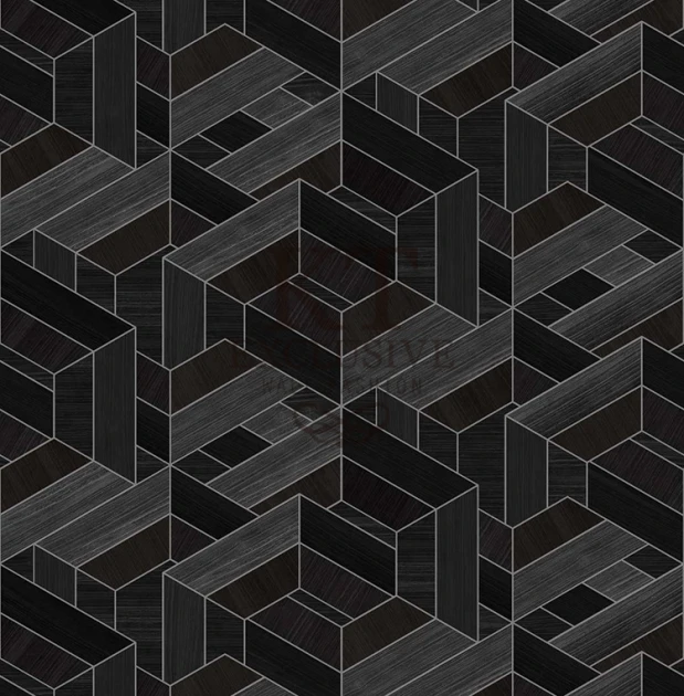 KT Exclusive ET302 Etre - tapeta z okleiny drewnianej w geometryczny wzór