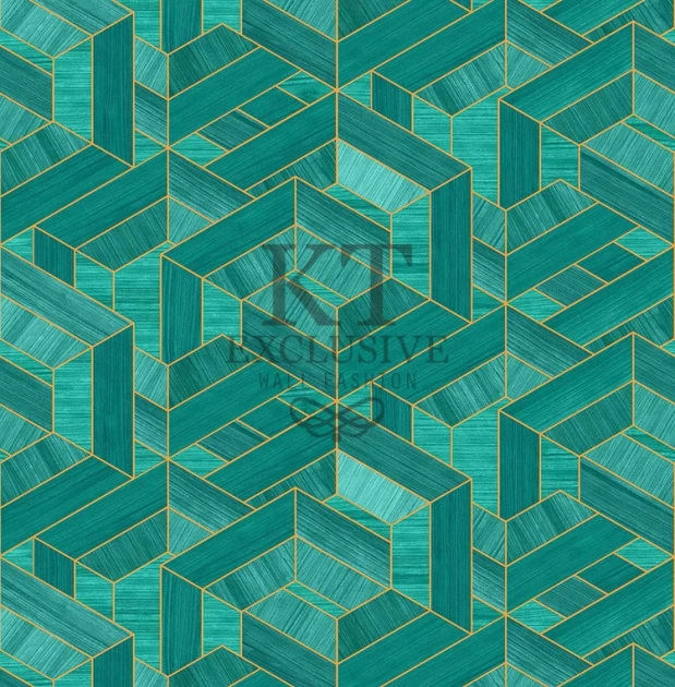KT Exclusive ET305 Etre - tapeta z okleiny drewnianej w geometryczny wzór