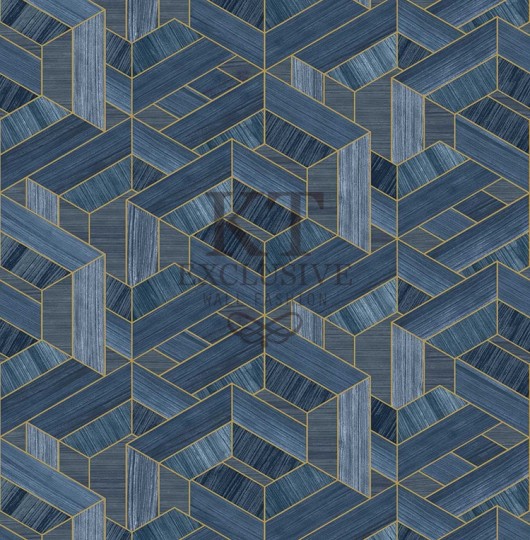KT Exclusive ET307 Etre - tapeta z okleiny drewnianej w geometryczny wzór