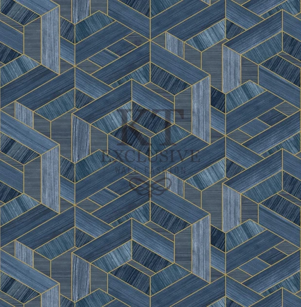 KT Exclusive ET307 Etre - tapeta z okleiny drewnianej w geometryczny wzór