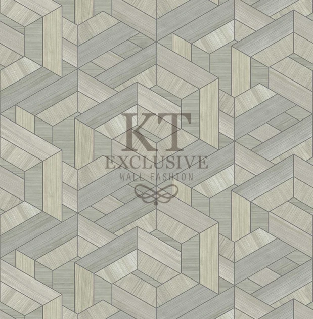 KT Exclusive ET308 Etre - tapeta z okleiny drewnianej w geometryczny wzór