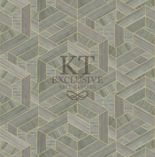 KT Exclusive ET309 Etre - tapeta z okleiny drewnianej w geometryczny wzór