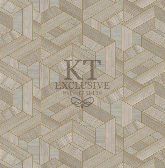 KT Exclusive ET310 Etre - tapeta z okleiny drewnianej w geometryczny wzór