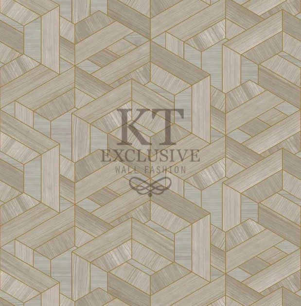 KT Exclusive ET310 Etre - tapeta z okleiny drewnianej w geometryczny wzór