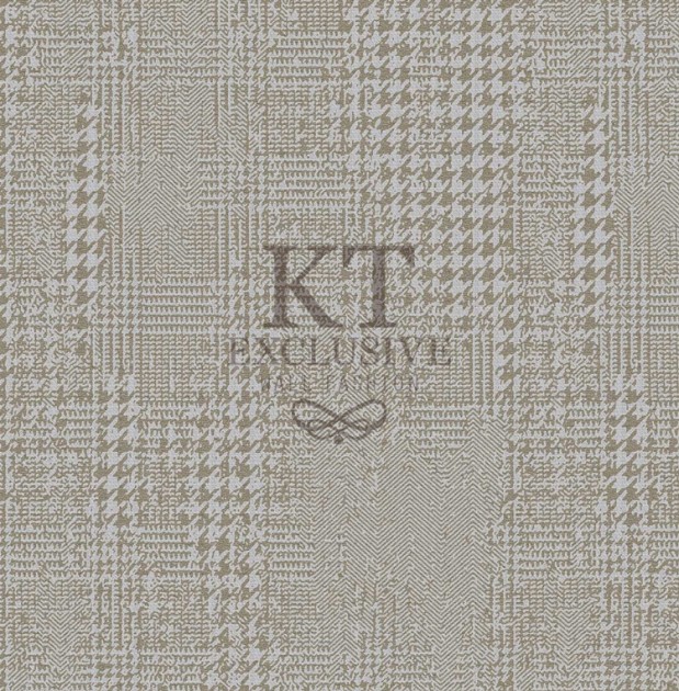 KT Exclusive KT9828-7504 Chance - tapeta tekstylna w pepitkę i jodełkę
