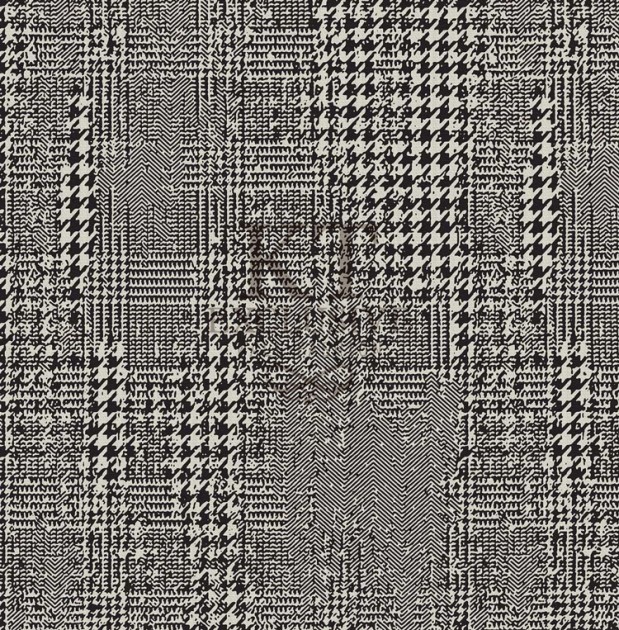 KT Exclusive KT9828-7505 Chance - tapeta tekstylna w pepitkę i jodełkę