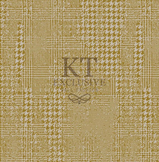 KT Exclusive KT9828-7506 Chance - tapeta tekstylna w pepitkę i jodełkę