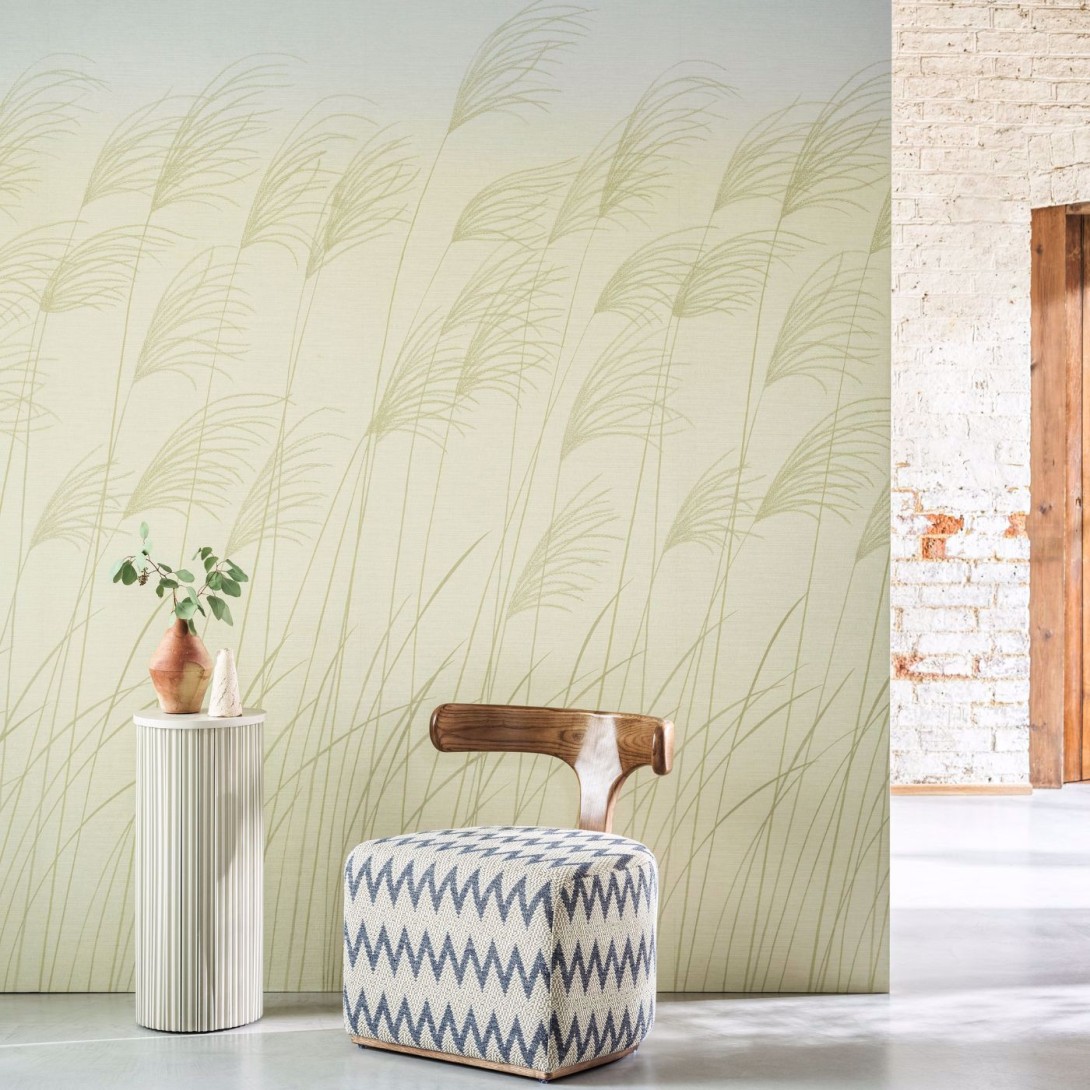 Harlequin 113232 Kasuri Miscanthus Sky - mural w źdźbła na tle ombre