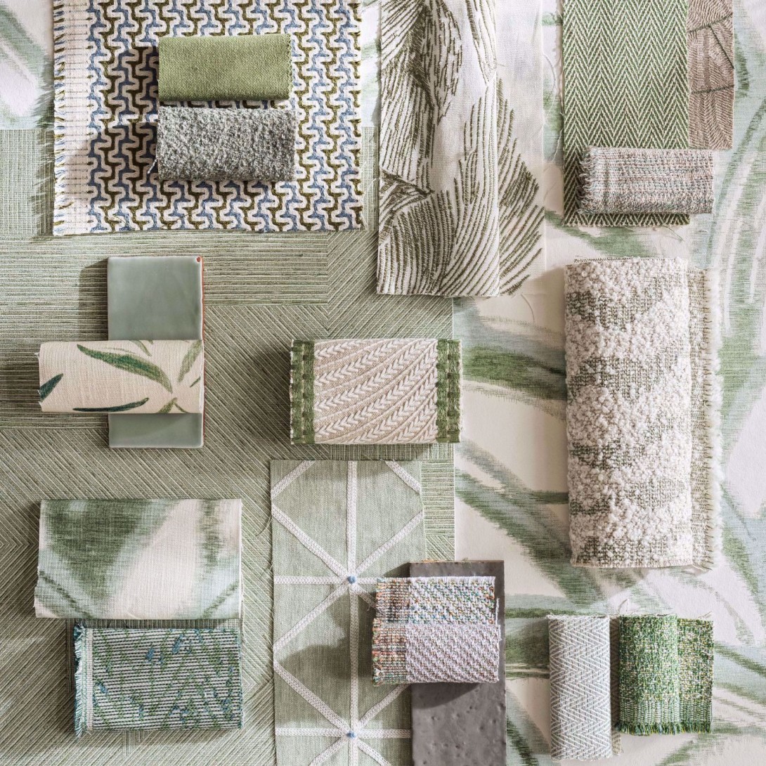 Harlequin 113225 Kasuri Mokume Taupe - tapeta geometryczna imitująca trawę jedwabną