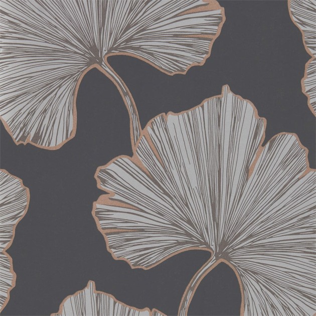 Harlequin 111713 Purity Azurea Ebony - tapeta w liście gingko