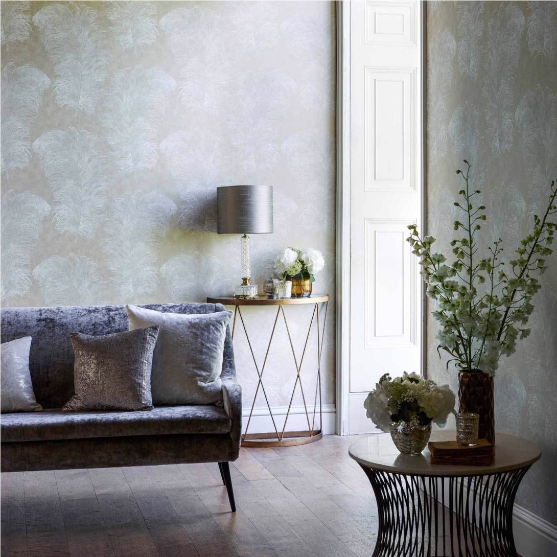 Harlequin 111237 Purity Operetta Slate - tapeta w pióra strusia