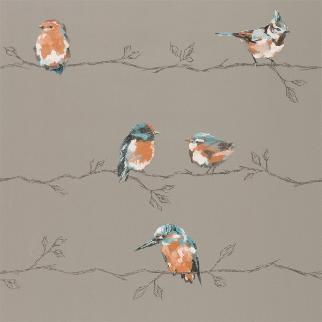 Harlequin 111485 Purity Persico Tangerine - tapeta w ptaki