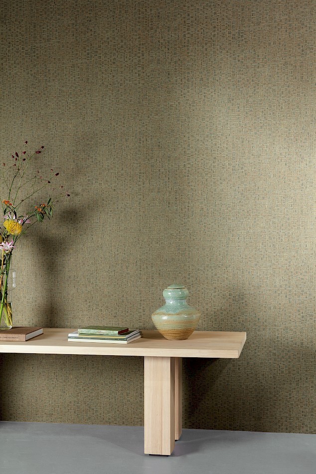 Khroma ROM302 Romance Tonnet Olive - tapeta imitująca splot włókien