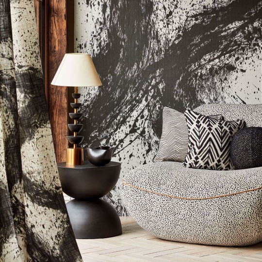 Harlequin 113108 Reflect 2 Enigmatic Black Earth – mural w abstrakcyjne zawijasy