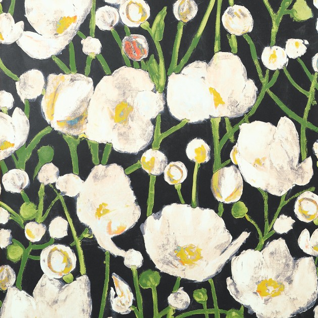 Thibaut T45014 Wanderlust Tivoli Black - tapeta w kwiaty