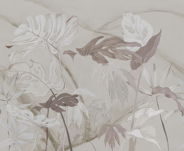 Wall & Deco WDPL2502 Contemporary 2025 Platino – mural roślinny