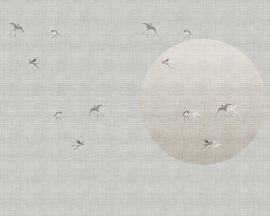 Wall & Deco WDND2502 Contemporary 2025 A New Day – mural minimalistyczny z sylwetkami ptaków