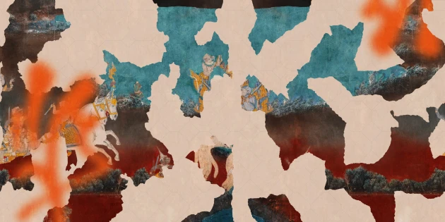 Wall & Deco WDOV2501 Contemporary 2025 Overlap – mural w orientalną scenę