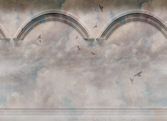 Rebel Walls R21014 Poetic Heavenly Arches Blue - mural w pejzaż nieba i łuki