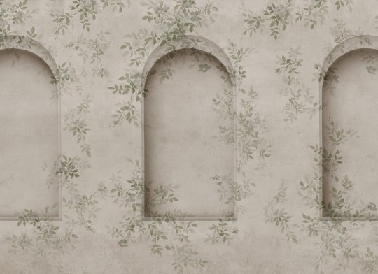 Rebel Walls R20998 Poetic Daydream Arches Green - mural w łuki i liście