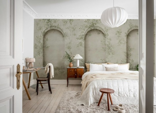 Rebel Walls R20998 Poetic Daydream Arches Green - mural w łuki i liście