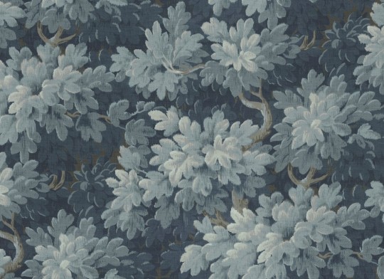 Rebel Walls R21355 Poetic Vintage Foliage Dark Blue - mural imitujący tkaninę w liście