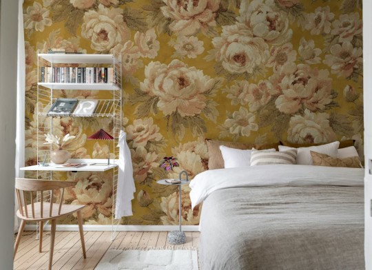 Rebel Walls R21009 Poetic Eternal Blossoms Yellow - mural w duże róże