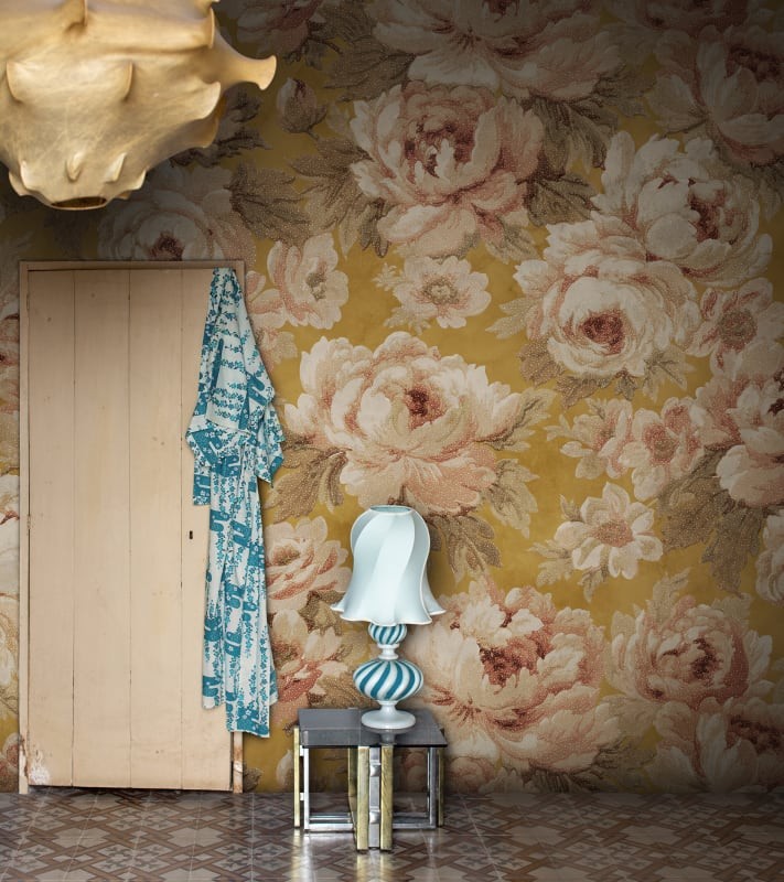 Rebel Walls R21009 Poetic Eternal Blossoms Yellow - mural w duże róże