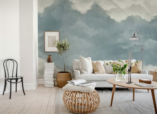 Rebel Walls R20994 Poetic Sky of Clouds Blue - mural w ręcznie malowany pejzaż nieba