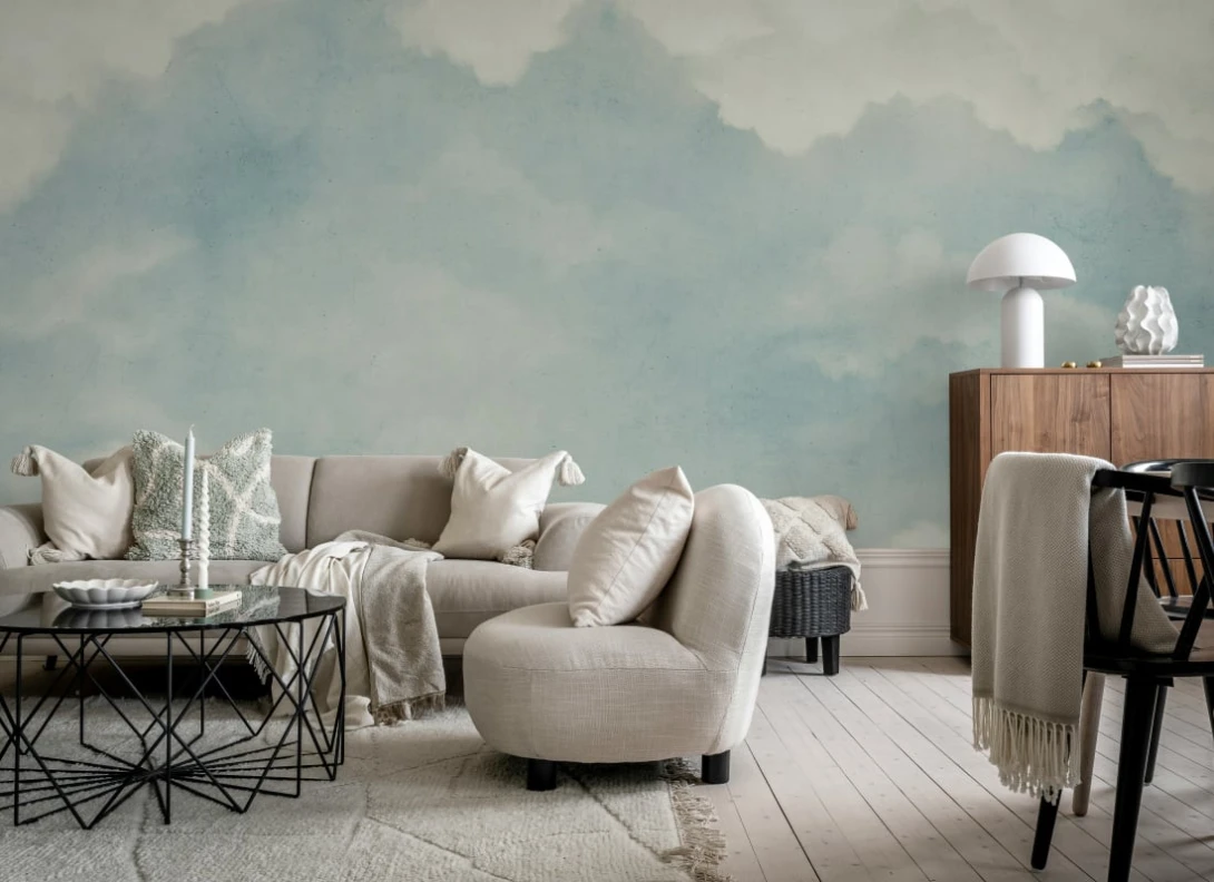 Rebel Walls R21225 Poetic Sky of Clouds Vintage - mural w ręcznie malowany pejzaż nieba