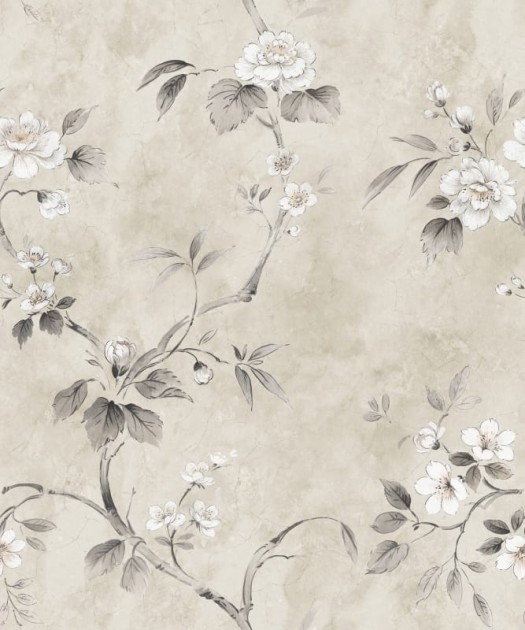 Rebel Walls R20987 Poetic Poetic Flora Beige - mural w ręcznie malowane gałęzie i kwiaty