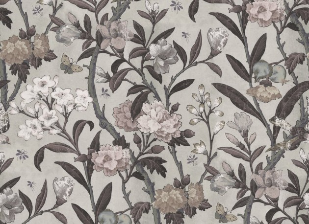 Rebel Walls R20981 Poetic Winding Bloom Summer Beige - mural w vintage kwiaty