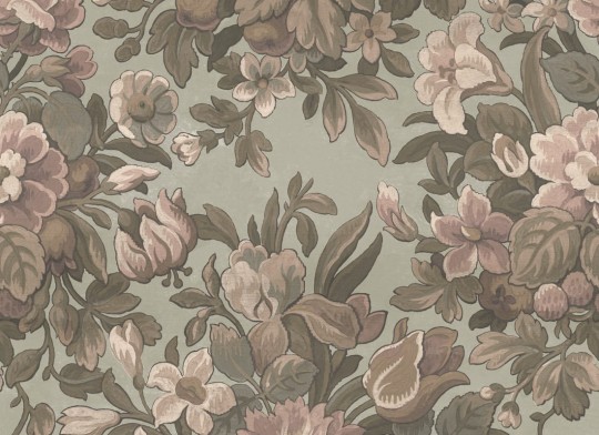 Rebel Walls R20980 Poetic Vintage Garden Dusty Pink - mural w ręcznie malowane kwiaty