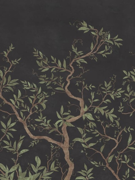 Rebel Walls R20342 Poetic Branches of Dreams Black - mural w ręcznie malowane drzewa