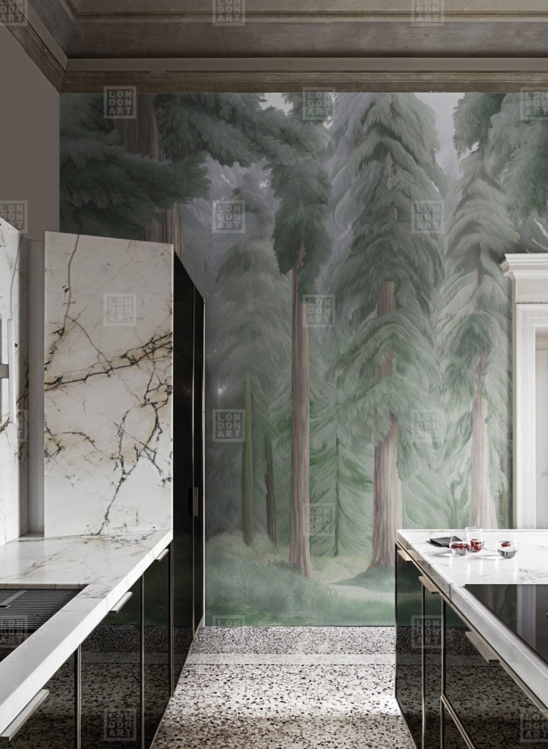 London Art BNV06 B Bon Voyage La Forêt Éternelle - mural w leśny krajobraz