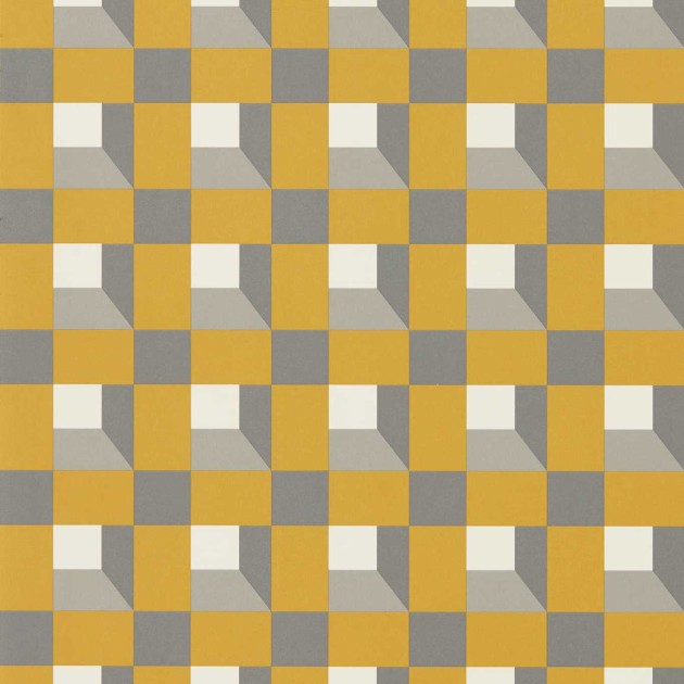 Harlequin 112942 Colour 3 Blocks Nectar – tapeta w szachownicę