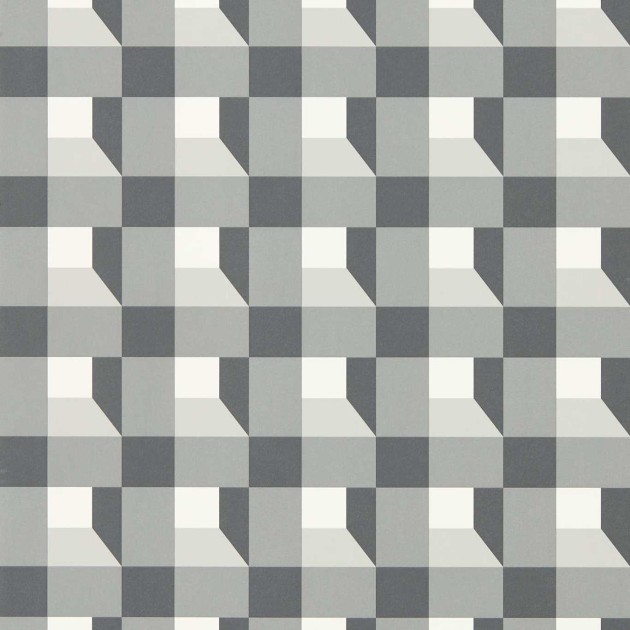 Harlequin 112943 Colour 3 Blocks Black Earth – tapeta w szachownicę