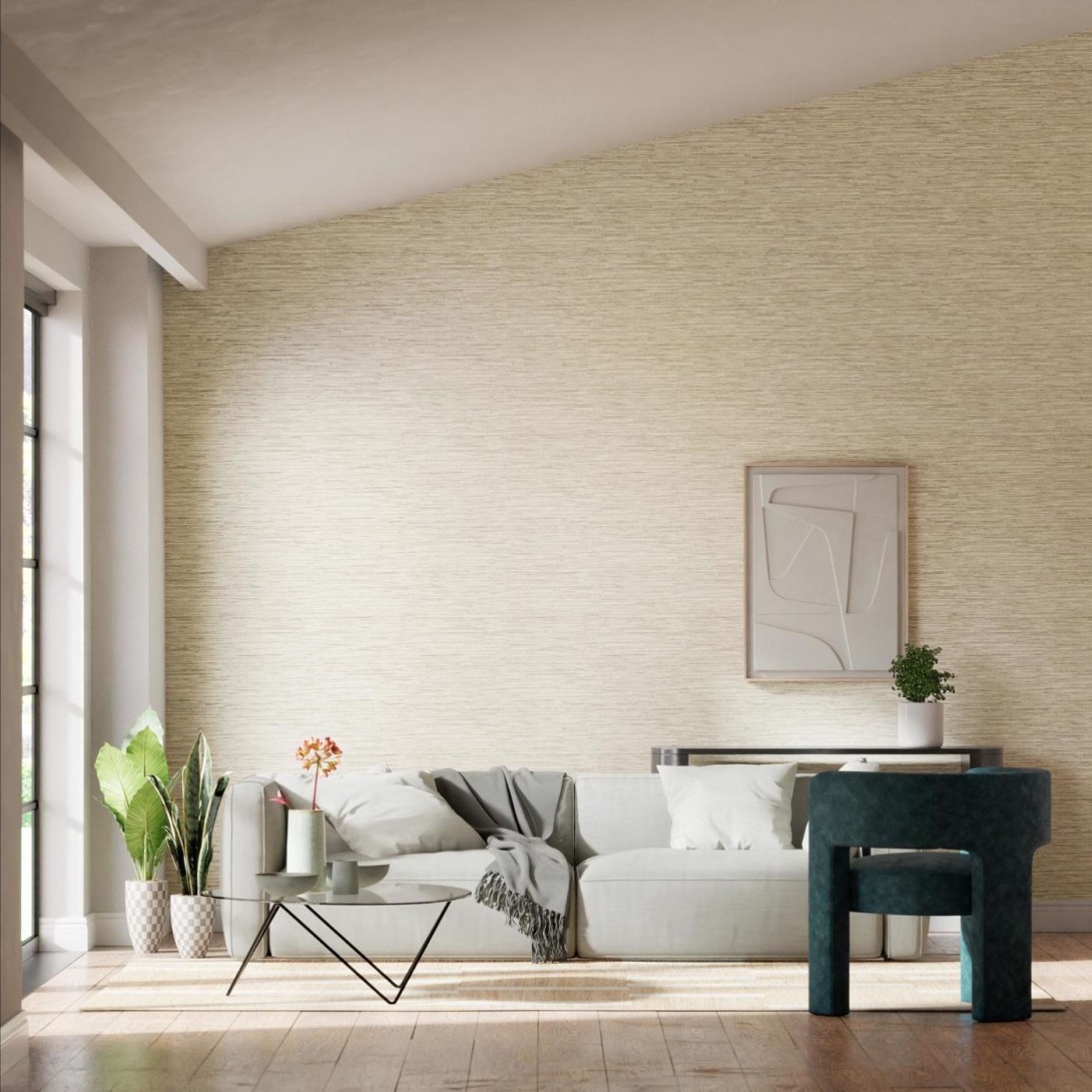 Harlequin 110773 Colour 3 Seri Parchment – tapeta imitująca tkaninę trawiastą