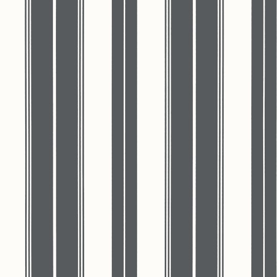 Thibaut T44050 Stripes & Checks Resource Norfolk Stripe Charcoal Black - tapeta w paski