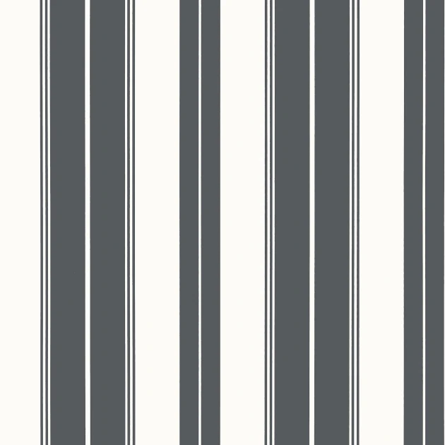 Thibaut T44050 Stripes & Checks Resource Norfolk Stripe Charcoal Black - tapeta w paski
