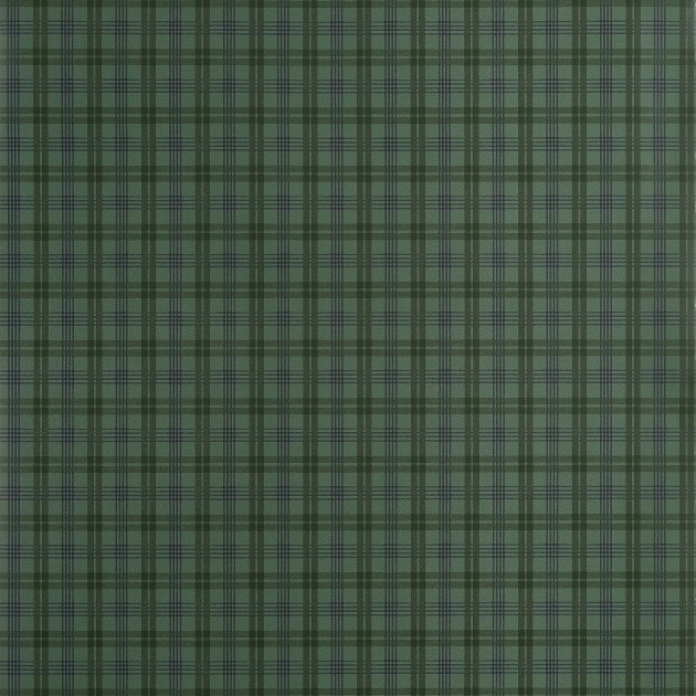 Thibaut T44052 Stripes & Checks Resource Huntley Plaid Green - tapeta imitująca tkaninę w drobną kratkę