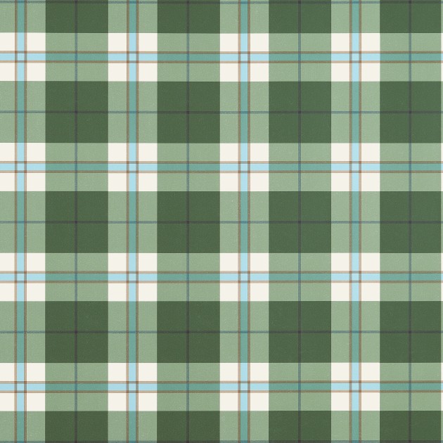 Thibaut T44071 Stripes & Checks Resource Douglas Plaid Green - tapeta w kratę