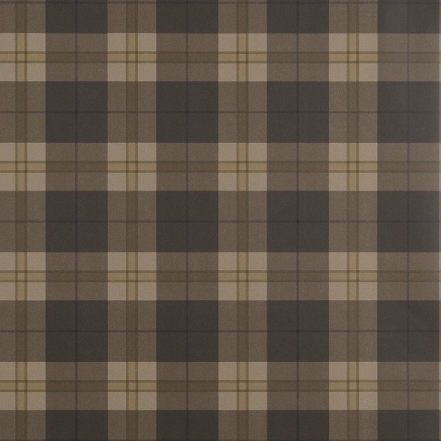 Thibaut T44074 Stripes & Checks Resource Douglas Plaid Brown - tapeta w kratę