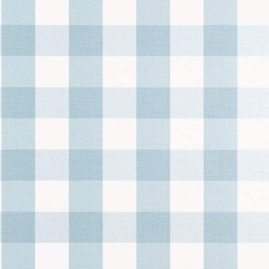 Thibaut T44080 Stripes & Checks Resource Buffalo Check Spa Blue - tapeta w kratę