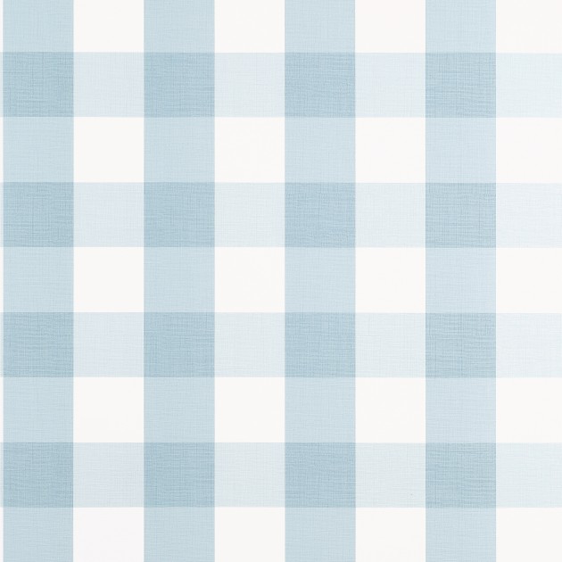 Thibaut T44080 Stripes & Checks Resource Buffalo Check Spa Blue - tapeta w kratę