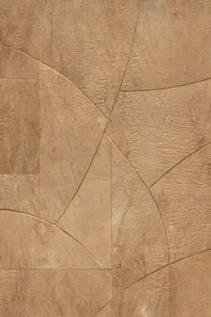 Arte 40711 Melaky Rubra Golden Natural - tapeta w geometryczny wzór z kory morwy na metalicznym tle