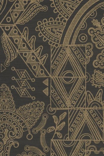 Arte 30811 Embleme Joie Black Gold - tapeta geometryczna z metalicznymi elementami